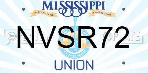 NVSR72 Mississippi License Plate