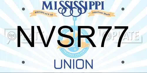 NVSR77 Mississippi License Plate