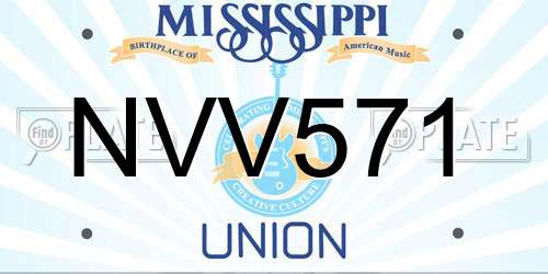 NVV571 Mississippi License Plate
