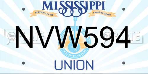 NVW594 Mississippi License Plate