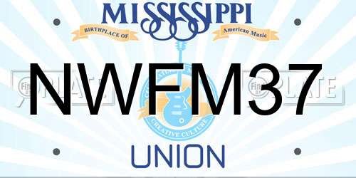 NWFM37 Mississippi License Plate