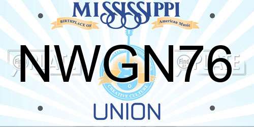 NWGN76 Mississippi License Plate