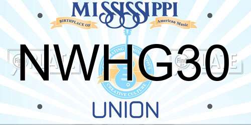 NWHG30 Mississippi License Plate