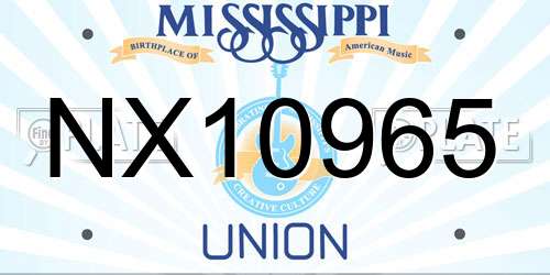 NX10965 Mississippi License Plate