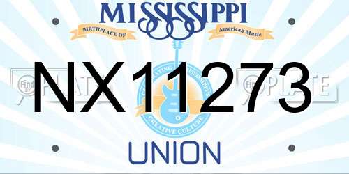 NX11273 Mississippi License Plate