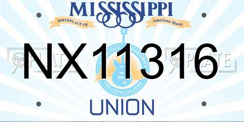 NX11316 Mississippi License Plate