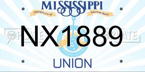 NX1889 Mississippi License Plate