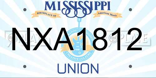 NXA1812 Mississippi License Plate
