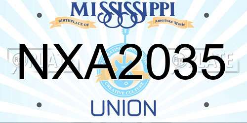 NXA2035 Mississippi License Plate