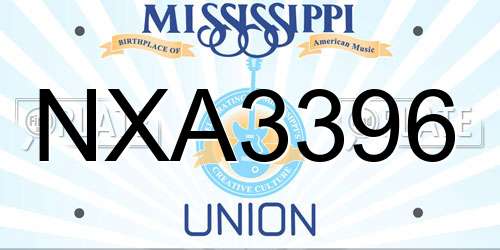 NXA3396 Mississippi License Plate
