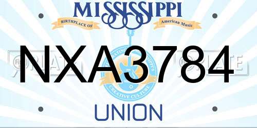 NXA3784 Mississippi License Plate