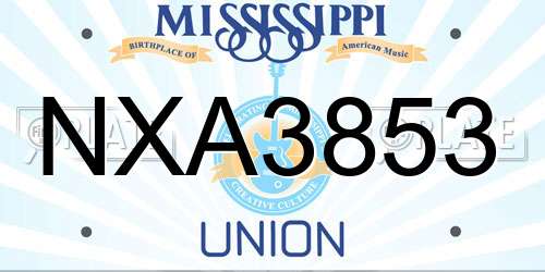 NXA3853 Mississippi License Plate