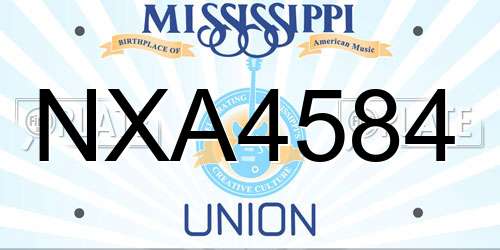 NXA4584 Mississippi License Plate