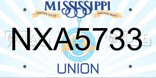 NXA5733 Mississippi License Plate