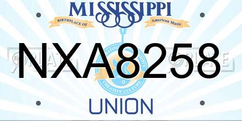 NXA8258 Mississippi License Plate