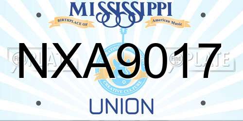 NXA9017 Mississippi License Plate
