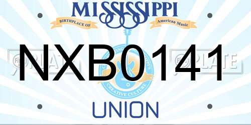 NXB0141 Mississippi License Plate