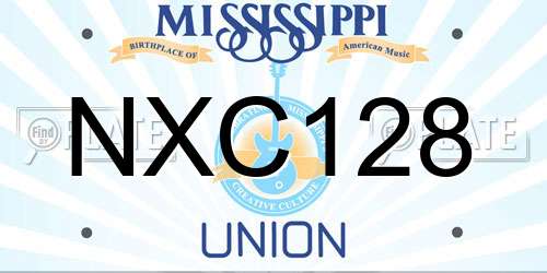 NXC128 Mississippi License Plate