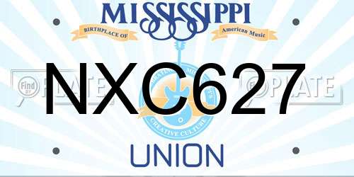 NXC627 Mississippi License Plate