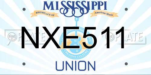NXE511 Mississippi License Plate