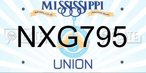 NXG795 Mississippi License Plate