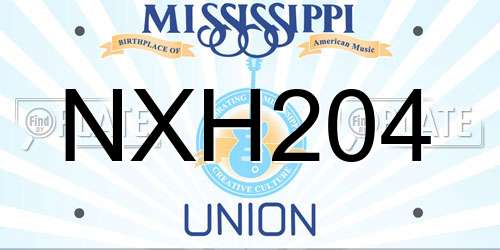 NXH204 Mississippi License Plate