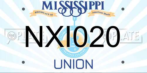 NXI020 Mississippi License Plate
