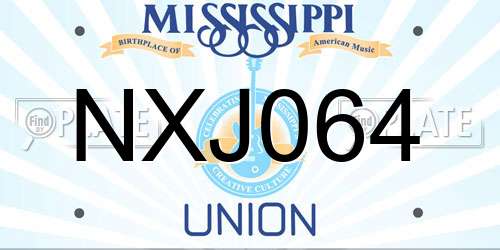 NXJ064 Mississippi License Plate
