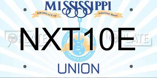 NXT10E Mississippi License Plate