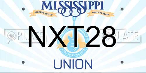 NXT28 Mississippi License Plate