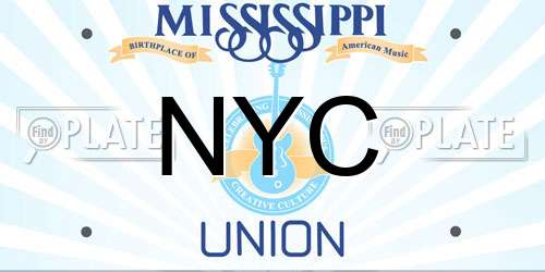 NYC Mississippi License Plate