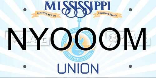 NYOOOM Mississippi License Plate