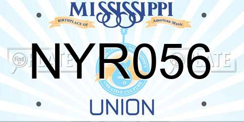 NYR056 Mississippi License Plate