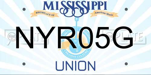 NYR05G Mississippi License Plate