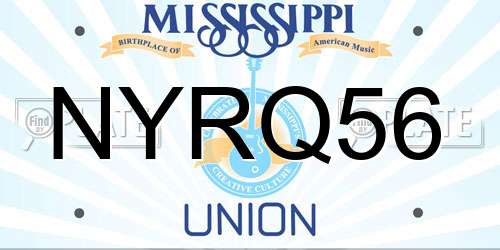 NYRQ56 Mississippi License Plate