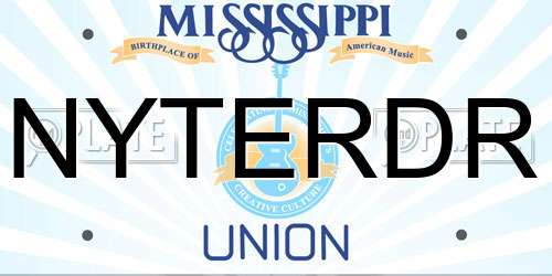 NYTERDR Mississippi License Plate