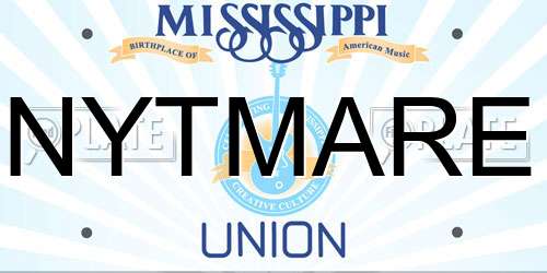 NYTMARE Mississippi License Plate