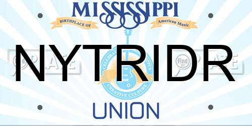 NYTRIDR Mississippi License Plate