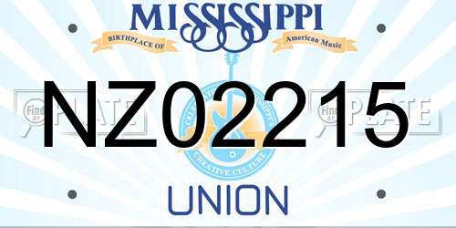 NZ02215 Mississippi License Plate