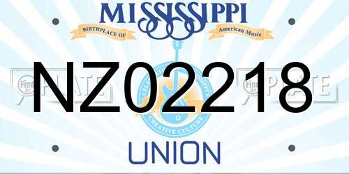 NZ02218 Mississippi License Plate