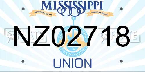 NZ02718 Mississippi License Plate