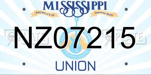 NZ07215 Mississippi License Plate