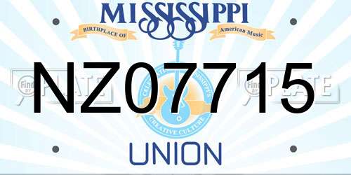 NZ07715 Mississippi License Plate