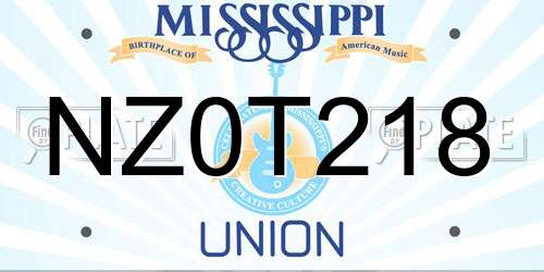 NZ0T218 Mississippi License Plate
