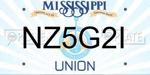 NZ5G2I Mississippi License Plate