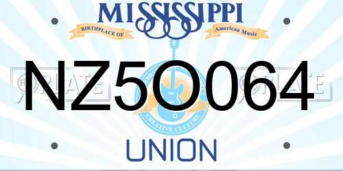 NZ5O064 Mississippi License Plate