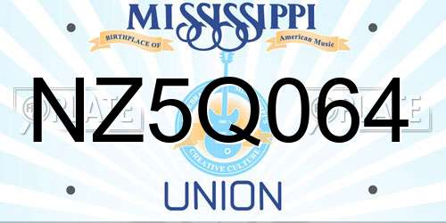NZ5Q064 Mississippi License Plate