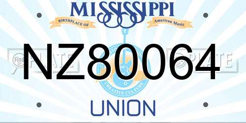 NZ80064 Mississippi License Plate
