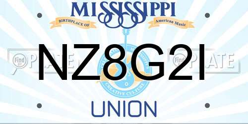 NZ8G2I Mississippi License Plate