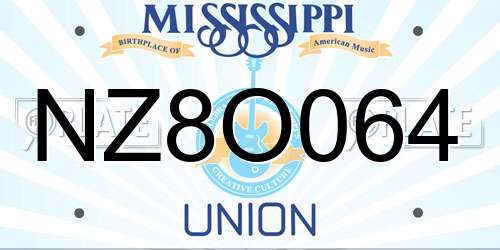 NZ8O064 Mississippi License Plate